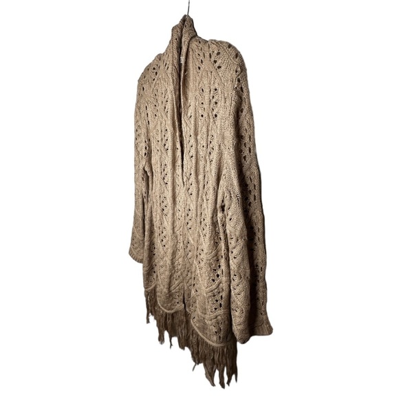 Retro Threads Tan Cardigan Sweater with Fringe - Picture 4 of 7
